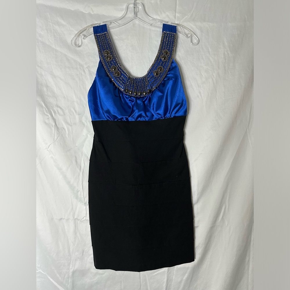 Blue and Black Beaded Dress